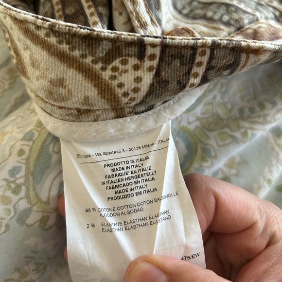 Etro Paisley Slim Fit Straight Leg Sz 29 - Picture 9 of 10